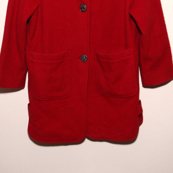 Vintage Lauren Meren Wool Blend Coat Red Medium (No size tag) - Picture 5 of 10